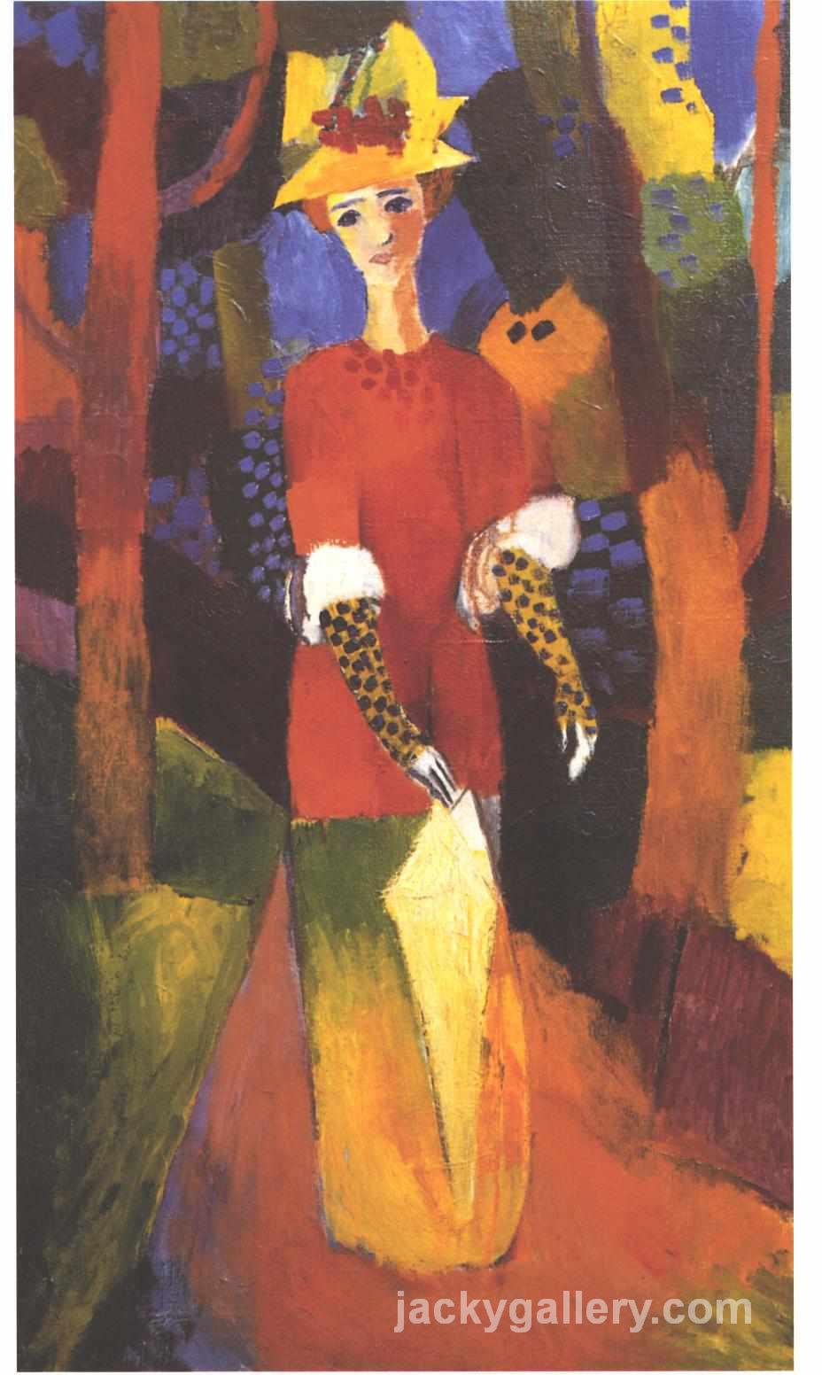 Woman in park, August Macke painting